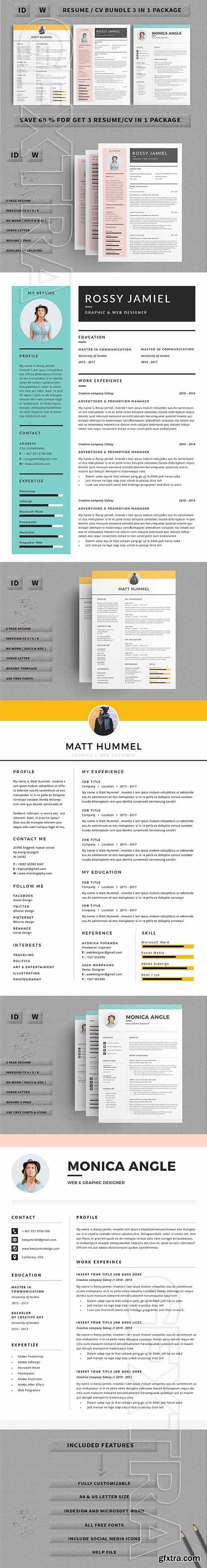 CreativeMarket - Resume CV Bundle 2033938