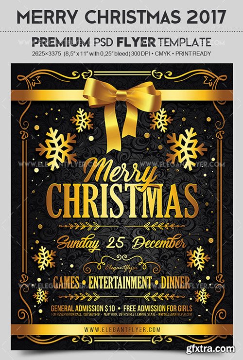 Merry Christmas 2017 – Flyer PSD Template + Facebook Cover