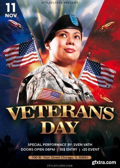 Veterans Day V22 PSD Flyer Template