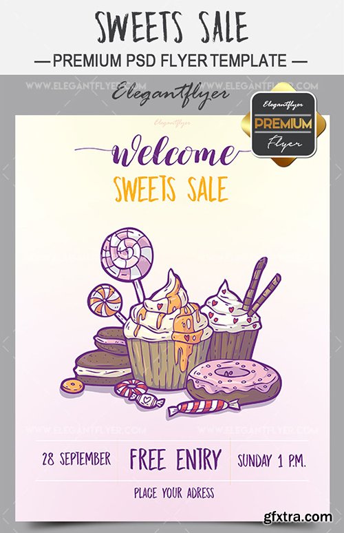 Sweets Sale – Flyer PSD Template + Facebook Cover