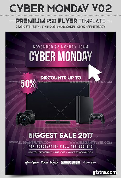 Cyber Monday V02 – Flyer PSD Template + Facebook Cover