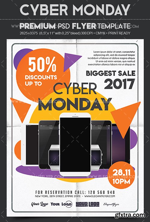 Cyber Monday Sale – Flyer PSD Template + Facebook Cover