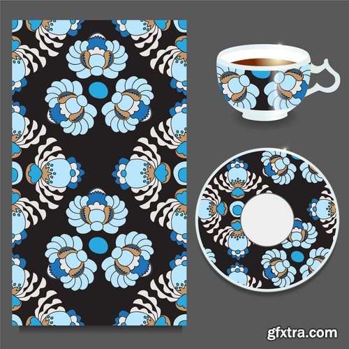 Pattern ethnic graphic dish damask calligraphic design elements 25XEPS