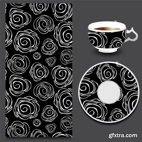 Pattern ethnic graphic dish damask calligraphic design elements 25XEPS