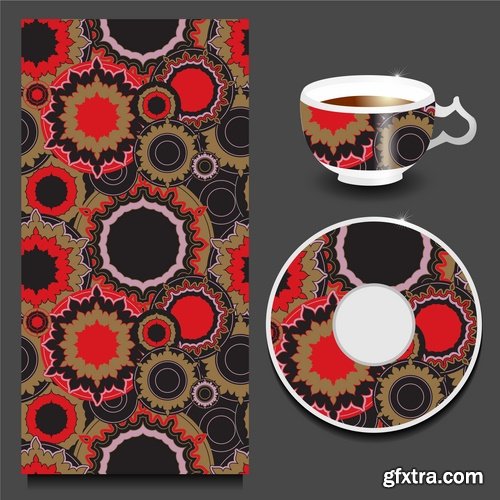 Pattern ethnic graphic dish damask calligraphic design elements 25XEPS