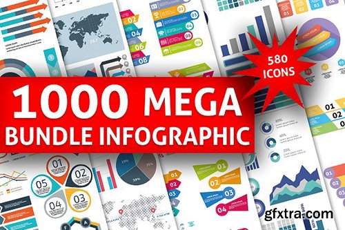 CreativeMarket - 1000 Big Bundle Infographic Elements 2035521