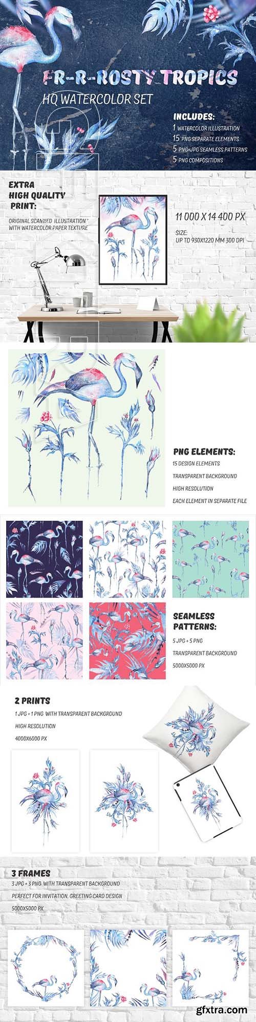 CreativeMarket - Frosty Tropics - HQ watercolor set 2035133