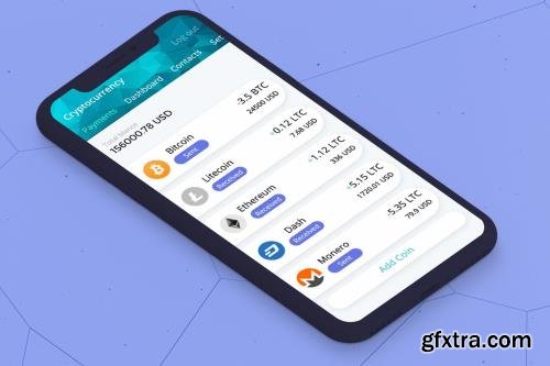 Cryptocurrency Wallet 3 Mobile Ui - H