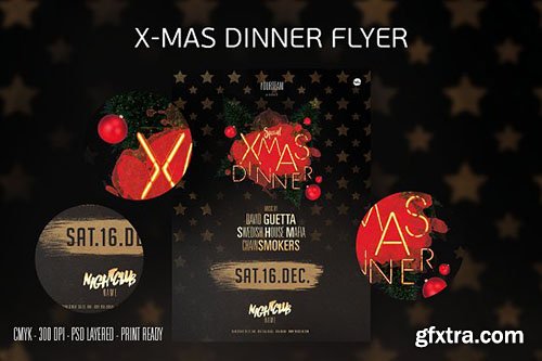 CreativeMarket - XMAS Dinner Flyer 2035874