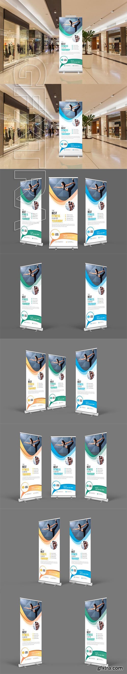 CreativeMarket - Fitness Roll Up Banner 2035148