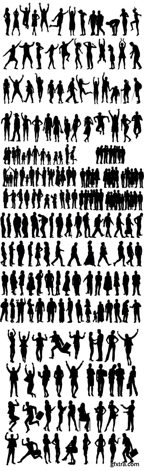 Vectors - Black Business People Icons 13