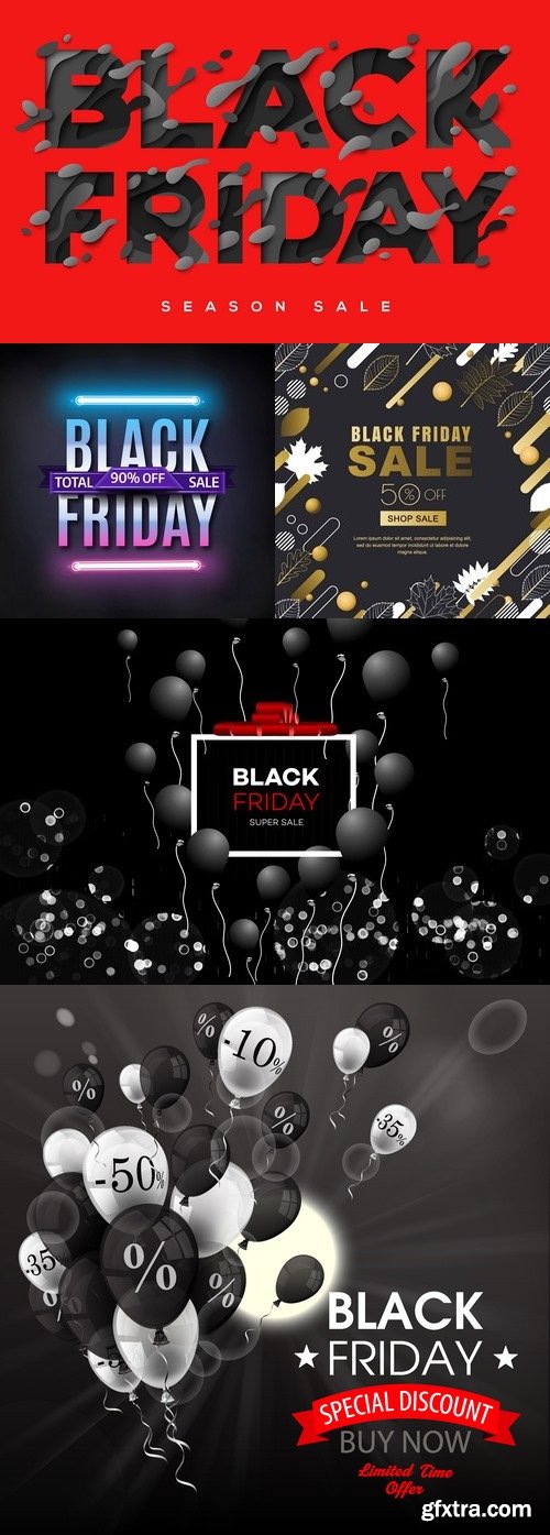 Vectors - Shiny Black Friday Backgrounds 2