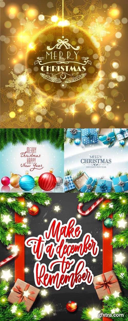 Vectors - Shiny Christmas Backgrounds Mix 13