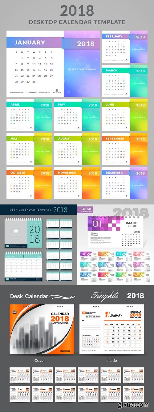 Vectors - Creative Desk 2018 Calendars