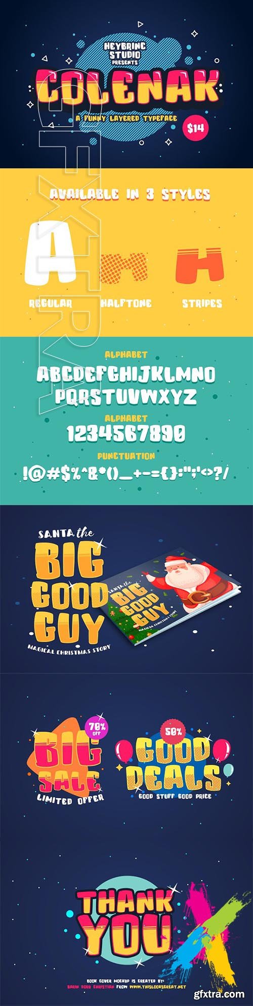 CreativeMarket - Colenak - Funny Layered Typeface 2034238