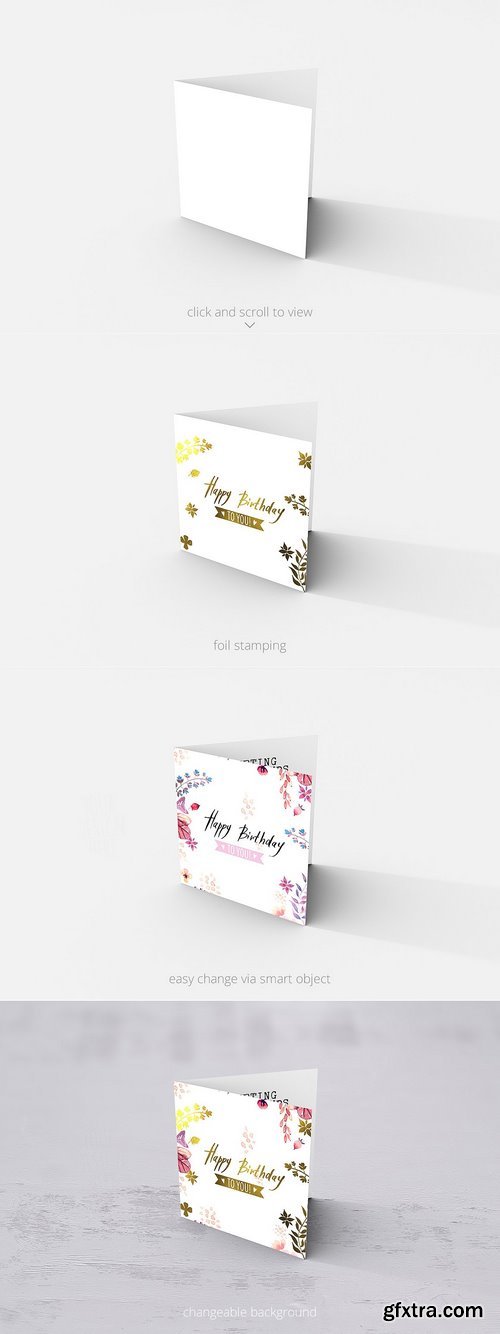 CM - Square Greeting Card Mockups 1359665