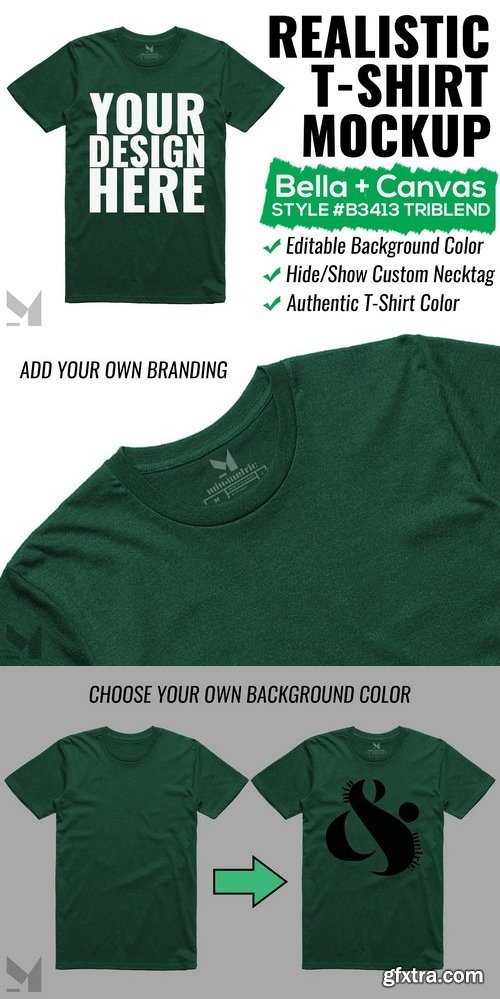 CM - Bella+Canvas Triblend T-Shirt Mockup 1379173