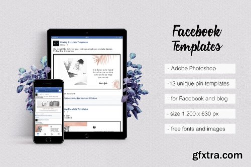 CreativeMarket Rose Gold Facebook Templates 2027991