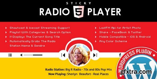 CodeCanyon - Sticky Radio Player WordPress Plugin - Full Width Shoutcast and Icecast HTML5 Player v1.2.2 - 17162755