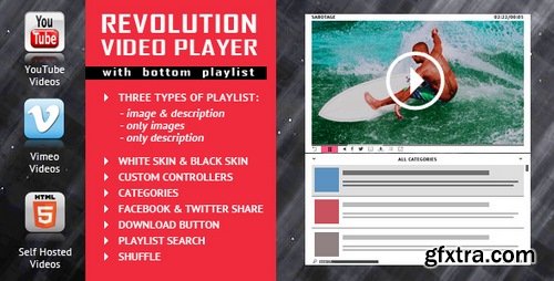 CodeCanyon - Revolution Video Player With Bottom Playlist - YouTube/Vimeo/Self-Hosted Support v1.3 - 18093161