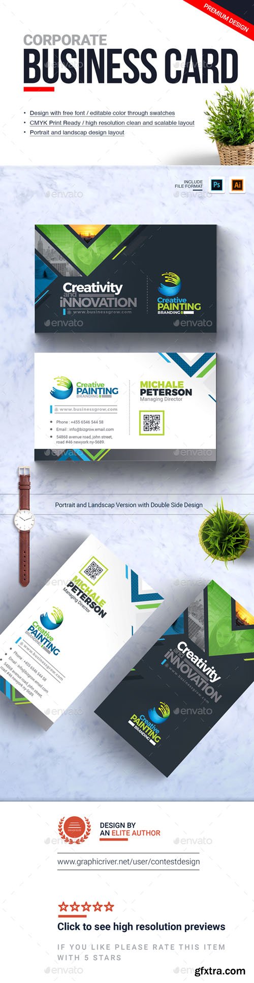 GR - Corporate Business Card Design Template 20952678