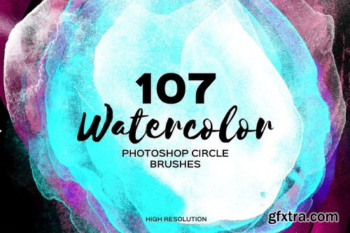 CreativeMarket 107 Watercolor Circles. PS Brushes 2027126