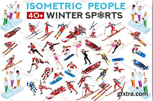 CM - Winter Sport Athlete Icons Vector 1993859