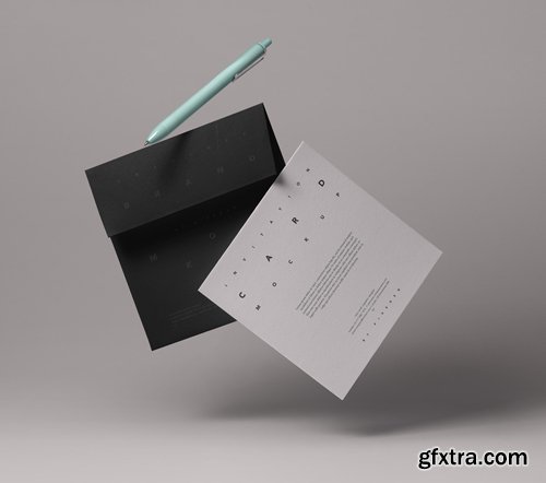 Gravity Card Psd Invitation Mockup