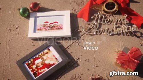 Videohive - Christmas Photo Frame On Thee Beach - 20891537