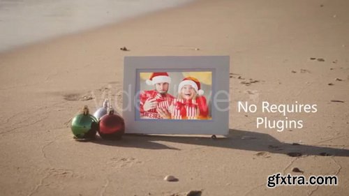 Videohive - Christmas Photo Frame On Thee Beach - 20891537