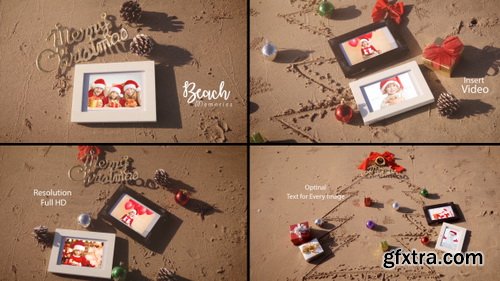 Videohive - Christmas Photo Frame On Thee Beach - 20891537