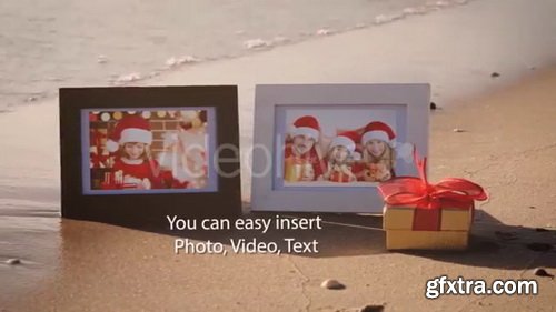 Videohive - Christmas Photo Frame On Thee Beach - 20891537