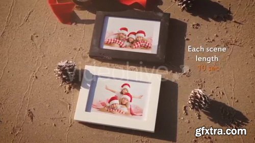 Videohive - Christmas Photo Frame On Thee Beach - 20891537