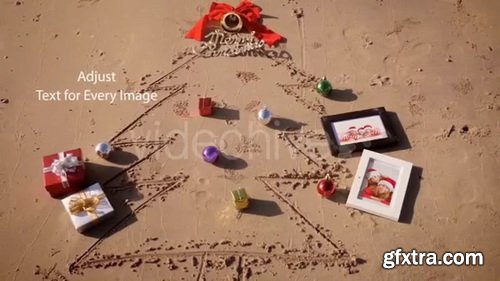 Videohive - Christmas Photo Frame On Thee Beach - 20891537