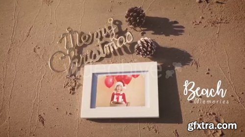 Videohive - Christmas Photo Frame On Thee Beach - 20891537