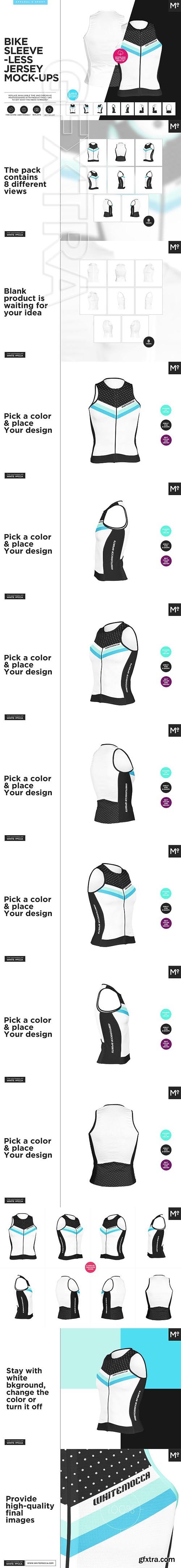 CreativeMarket - Bike Sleeveless Jersey Mock-ups Set 2035206