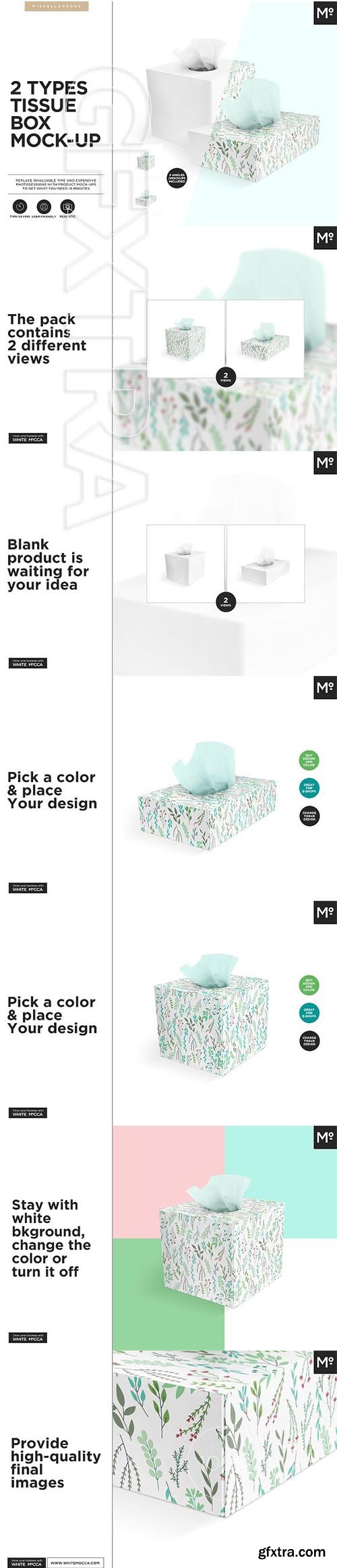 CreativeMarket - 2 Types Tissue Box Mock-ups 2035416