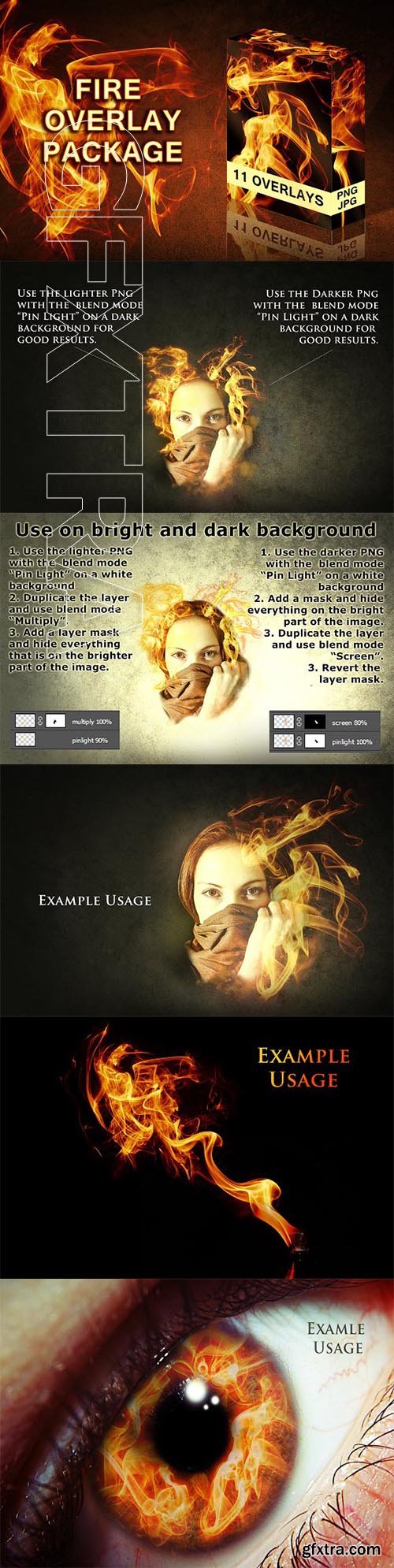 CreativeMarket - Bundle 11 Fire Overlays 2036119