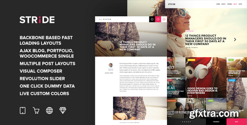 ThemeForest - Stride v1.4 - BackBone QuickLoad Grid Magazine Theme 9361418