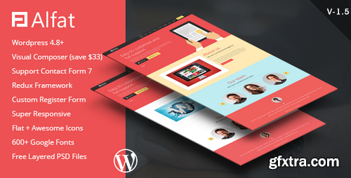 ThemeForest - Alfat v1.5 - Super Flat Landing Page WP Theme 11011922