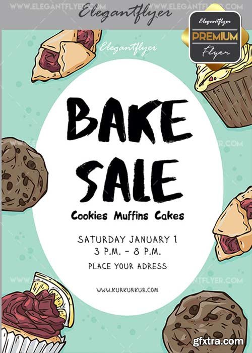 Bake Sale V32 Flyer PSD Template + Facebook Cover