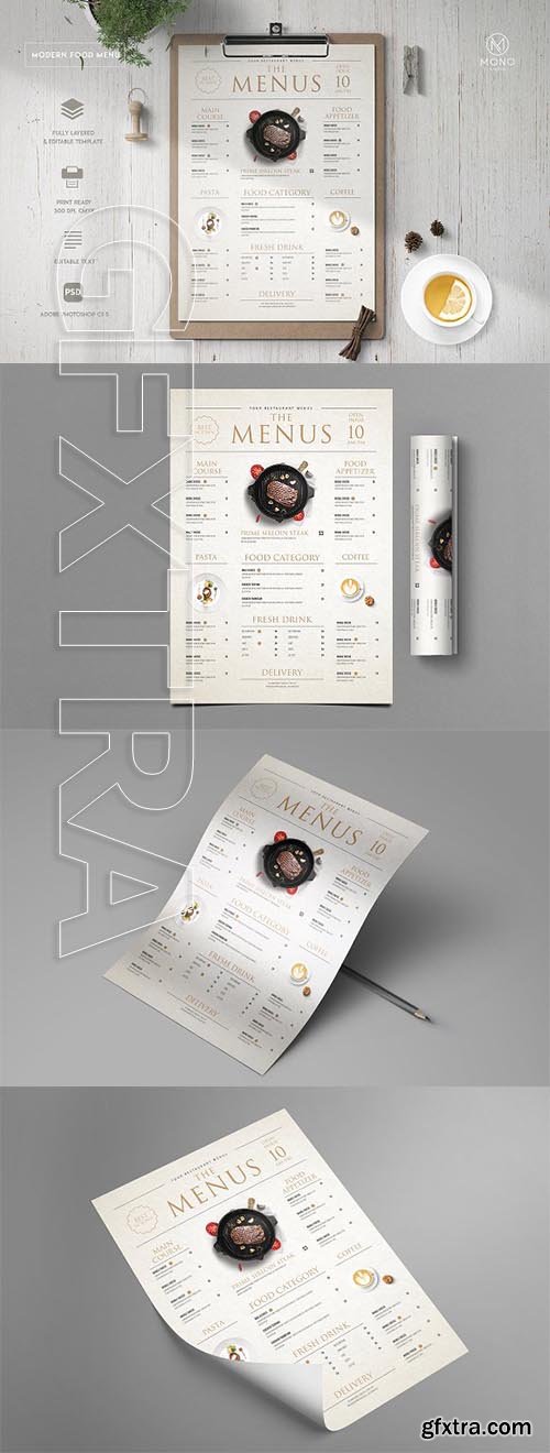 CreativeMarket - Modern Food Menu 2035645