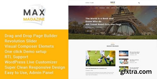 ThemeForest - Max Magazine v1.0 - News & Blog WordPress Theme 19956093