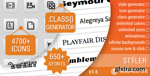 CodeCanyon - Styler v1.5 - Icons, Fonts and CSS Generator for WP 6878219