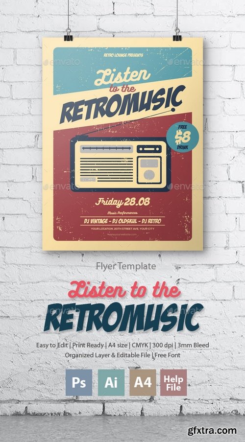 Graphicriver - Listen to the RetroMusic Flyer/Poster 17571976