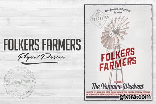 Folkers Farmers Flyer Poster