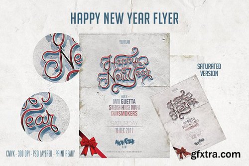 CreativeMarket - Happy New Year Flyer 2035534