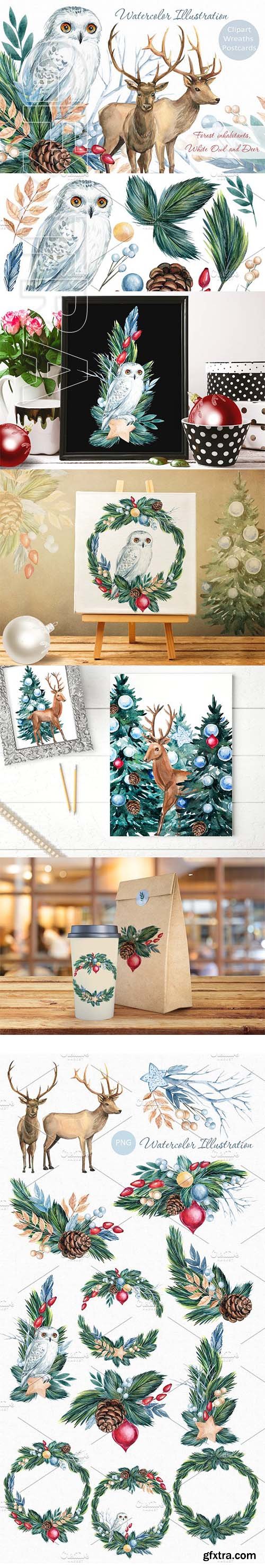 CreativeMarket - Forest inhabitants, Watercolor 2035594