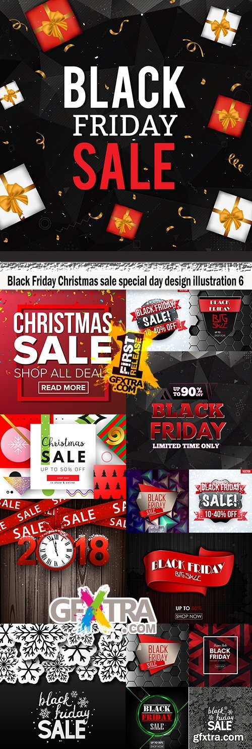 Black Friday Christmas sale special day design illustration 6