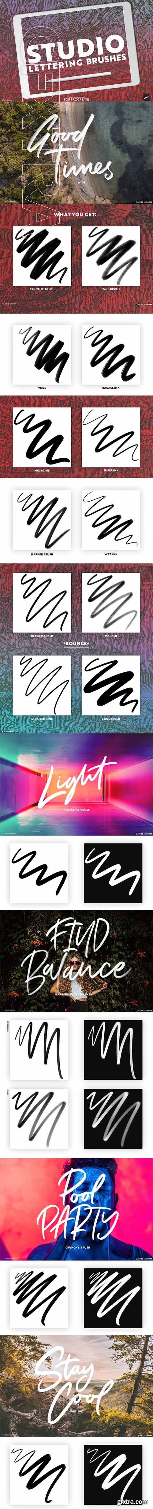 CreativeMarket - 12 Lettering Brushes for Procreate 2035965